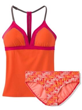 prAna Aleka Racerback Tankini (M) and and Ramba Bikini Bottoms (L) EUC